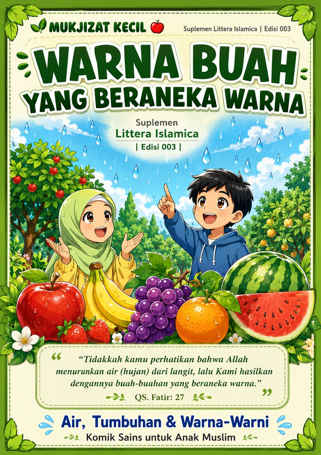Panel 1 - Mukjizat Kecil — Warna Buah Ciptaan Allah