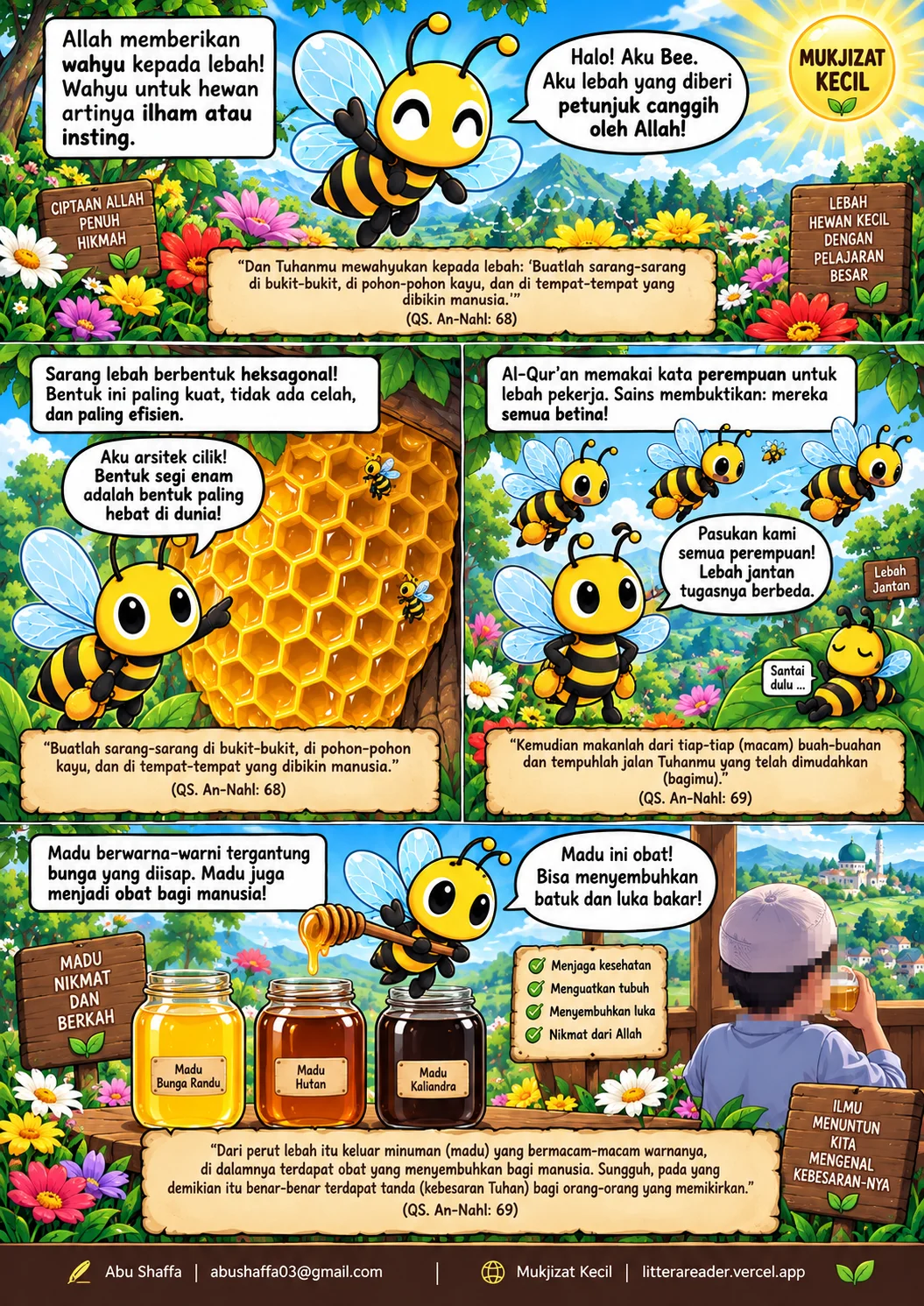 Panel 2 - Mukjizat Kecil — Lebah yang Cerdas